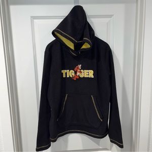 Vintage Tigger Winnie The Pooh Adult sz L Hooded Fleece Sweatshirt Hoodie black